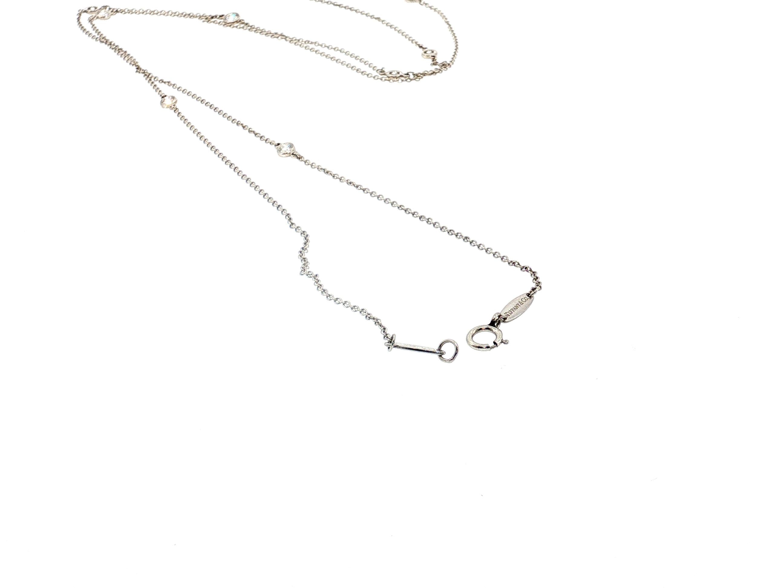 Tiffany & Co Vintage Platinum Chain Necklace with 0.51 Carat Round F VS Diamonds