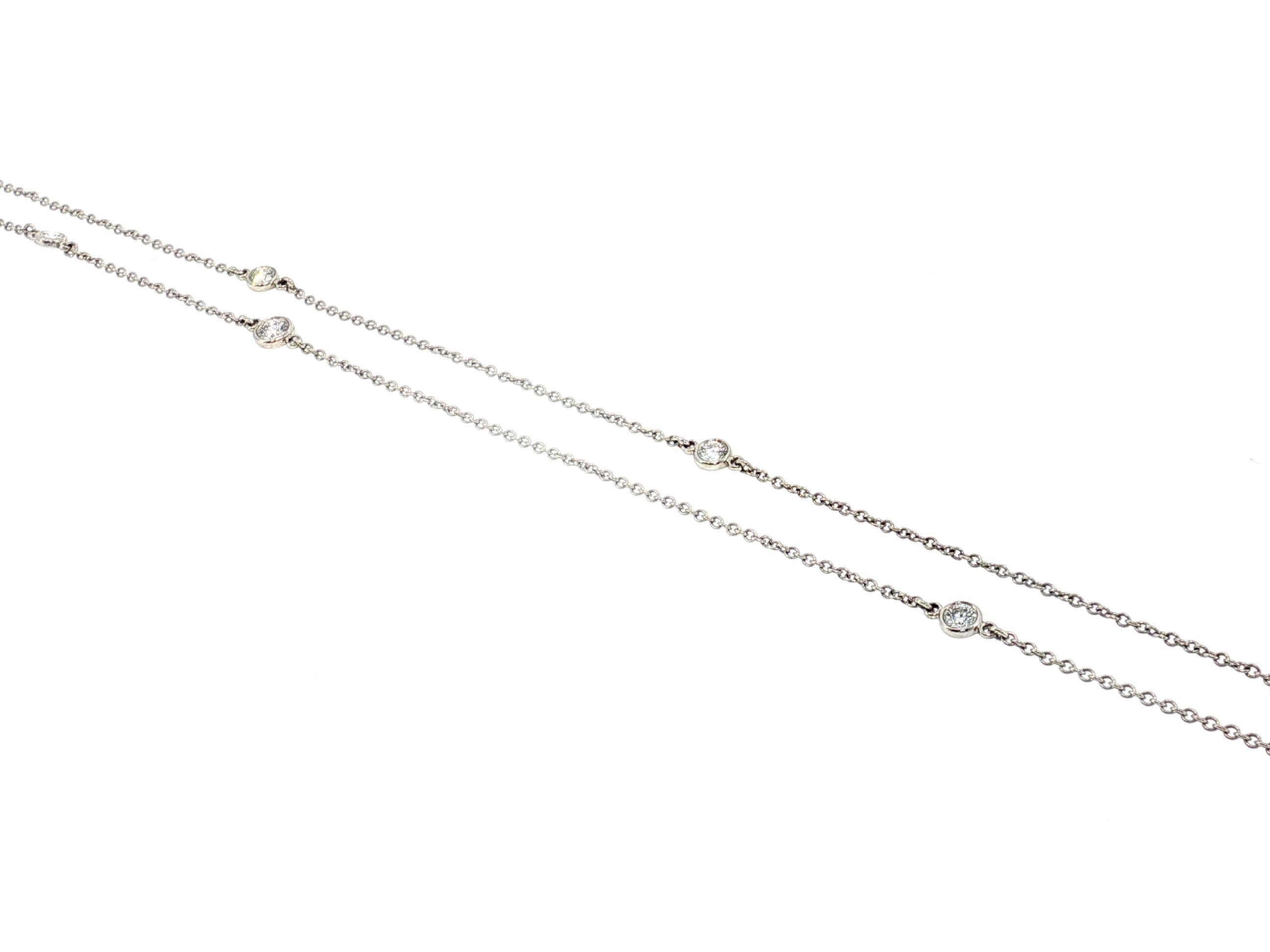 Tiffany & Co Vintage Platinum Chain Necklace with 0.51 Carat Round F VS Diamonds