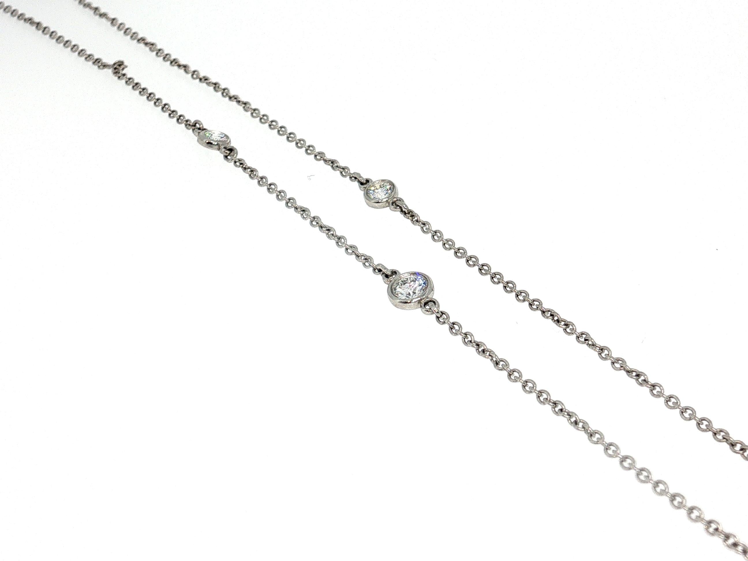Tiffany & Co Vintage Platinum Chain Necklace with 0.51 Carat Round F VS Diamonds