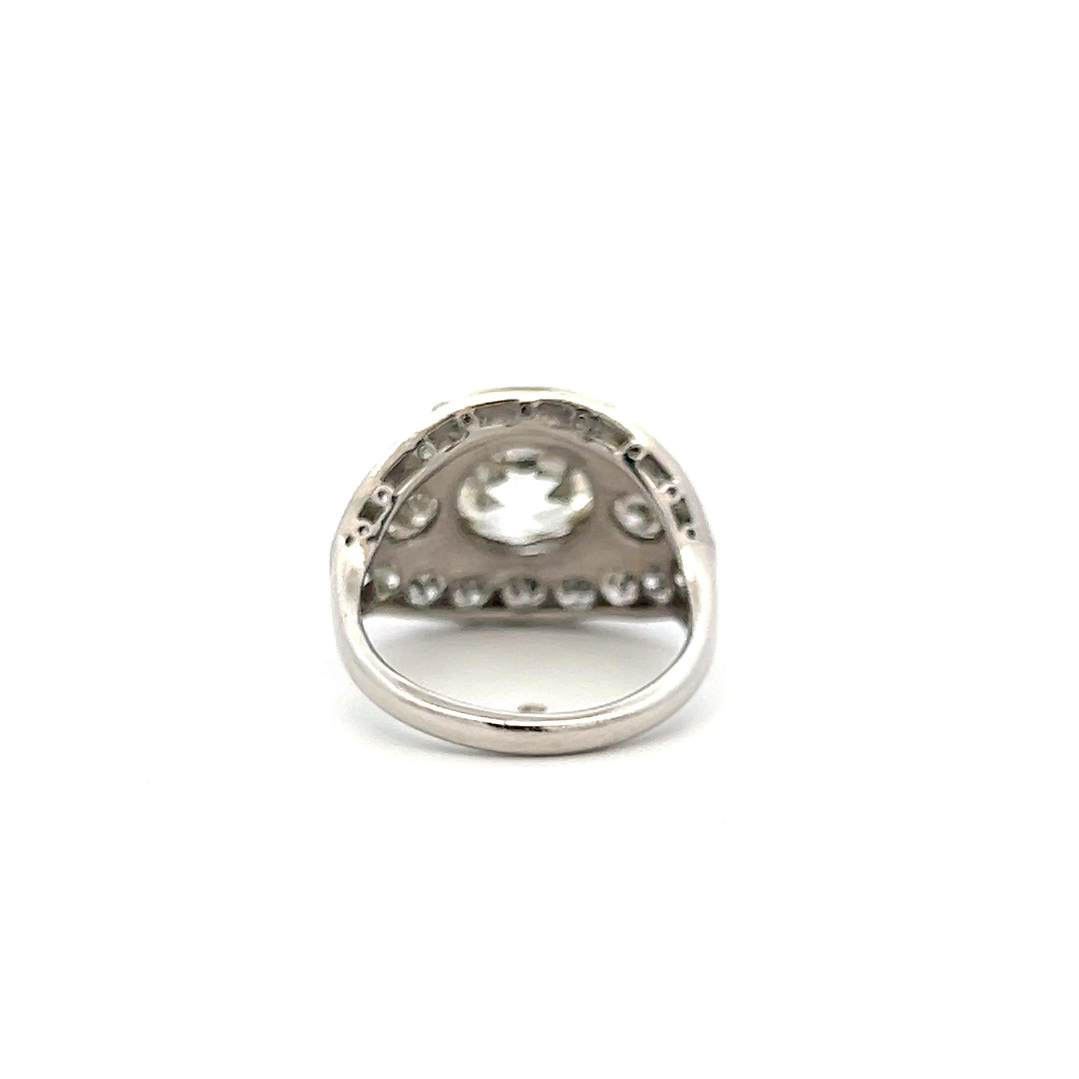 Platinum Engagement Ring with 6.56ct Old European Cut & Round Diamonds L VS1 GIA