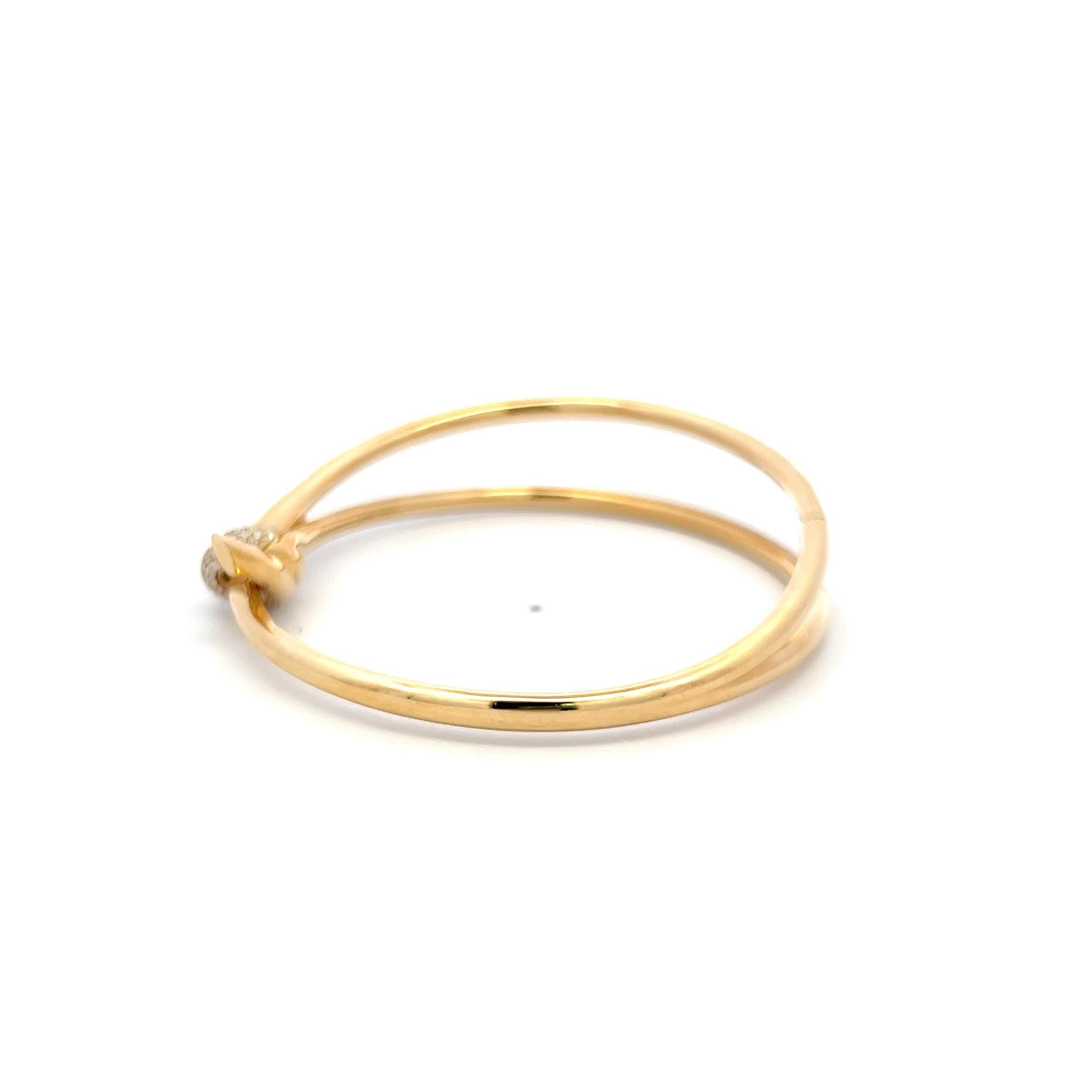 Tiffany & Co 18K Yellow Gold Bangle Bracelet with 2.24 Carat Round F VS Diamonds