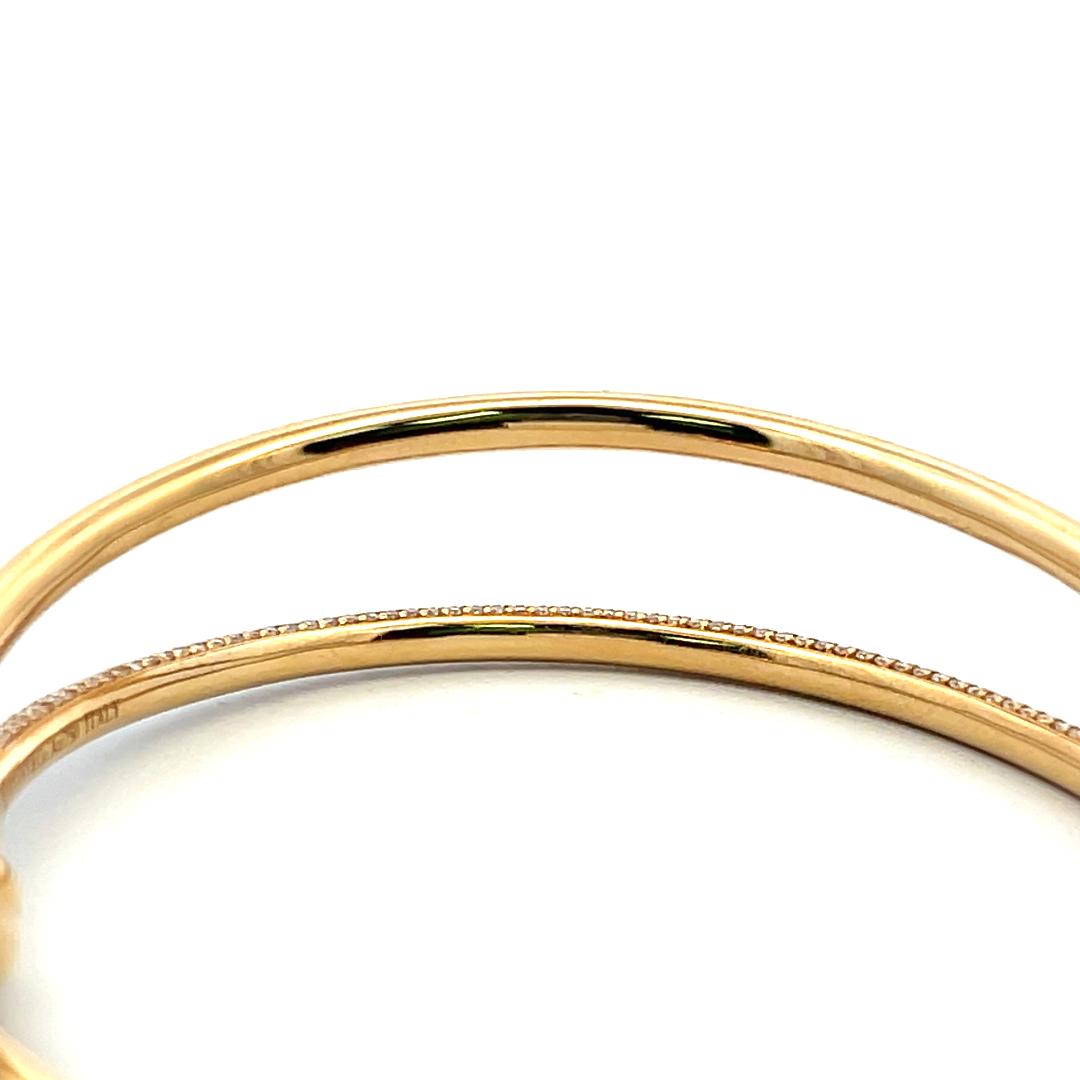 Tiffany & Co 18K Yellow Gold Bangle Bracelet with 2.24 Carat Round F VS Diamonds