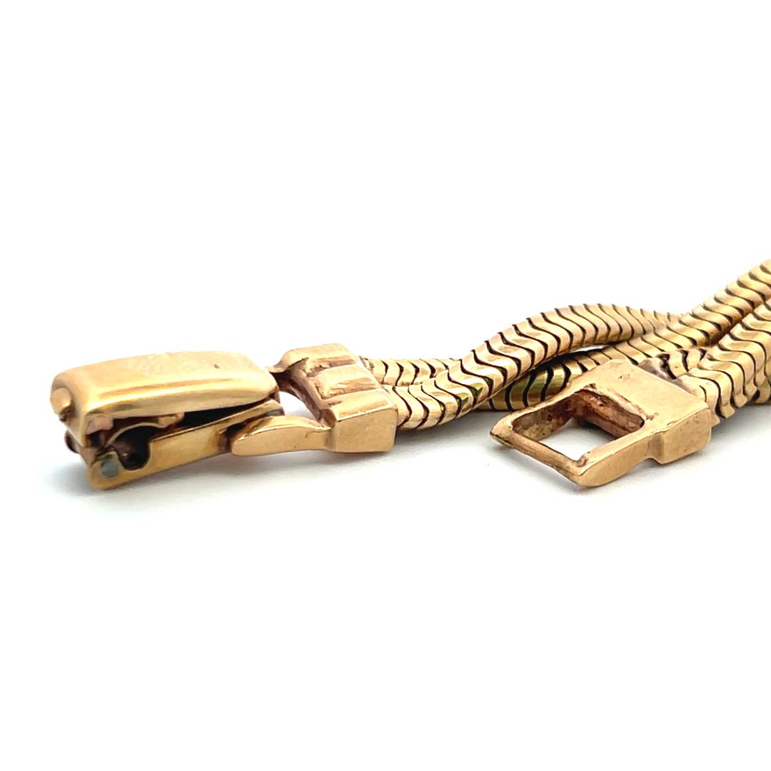 Vintage 14K Yellow Gold Twisted Herringbone Chain Necklace 52.8 Grams 14.50 Inch