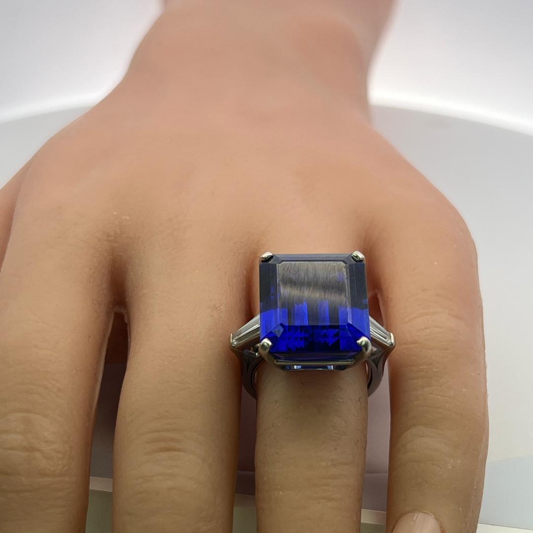 Tiffany & Co Platinum Engagement Ring 0.8 Carat Diamonds & 20ct Tanzanite Size 6