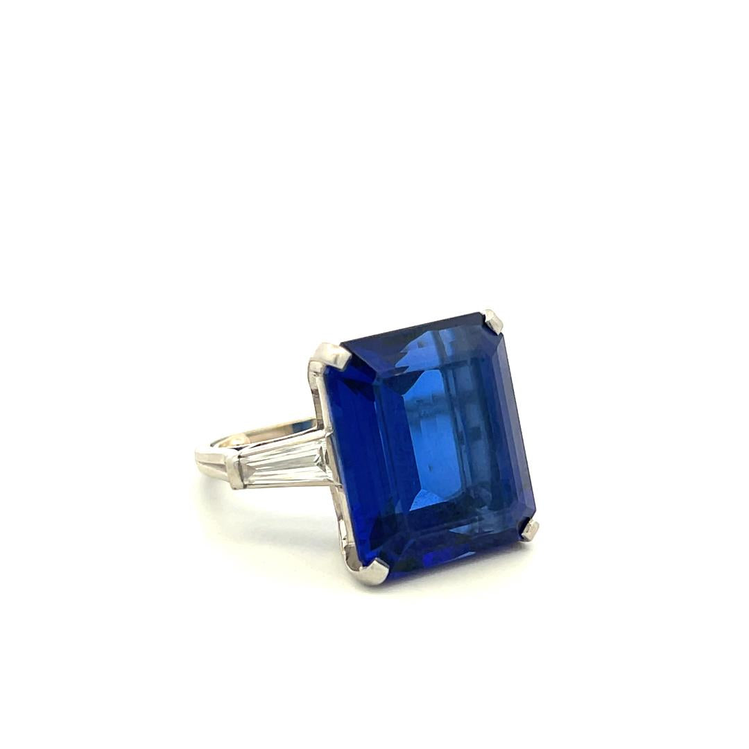 Tiffany & Co Platinum Engagement Ring 0.8 Carat Diamonds & 20ct Tanzanite Size 6