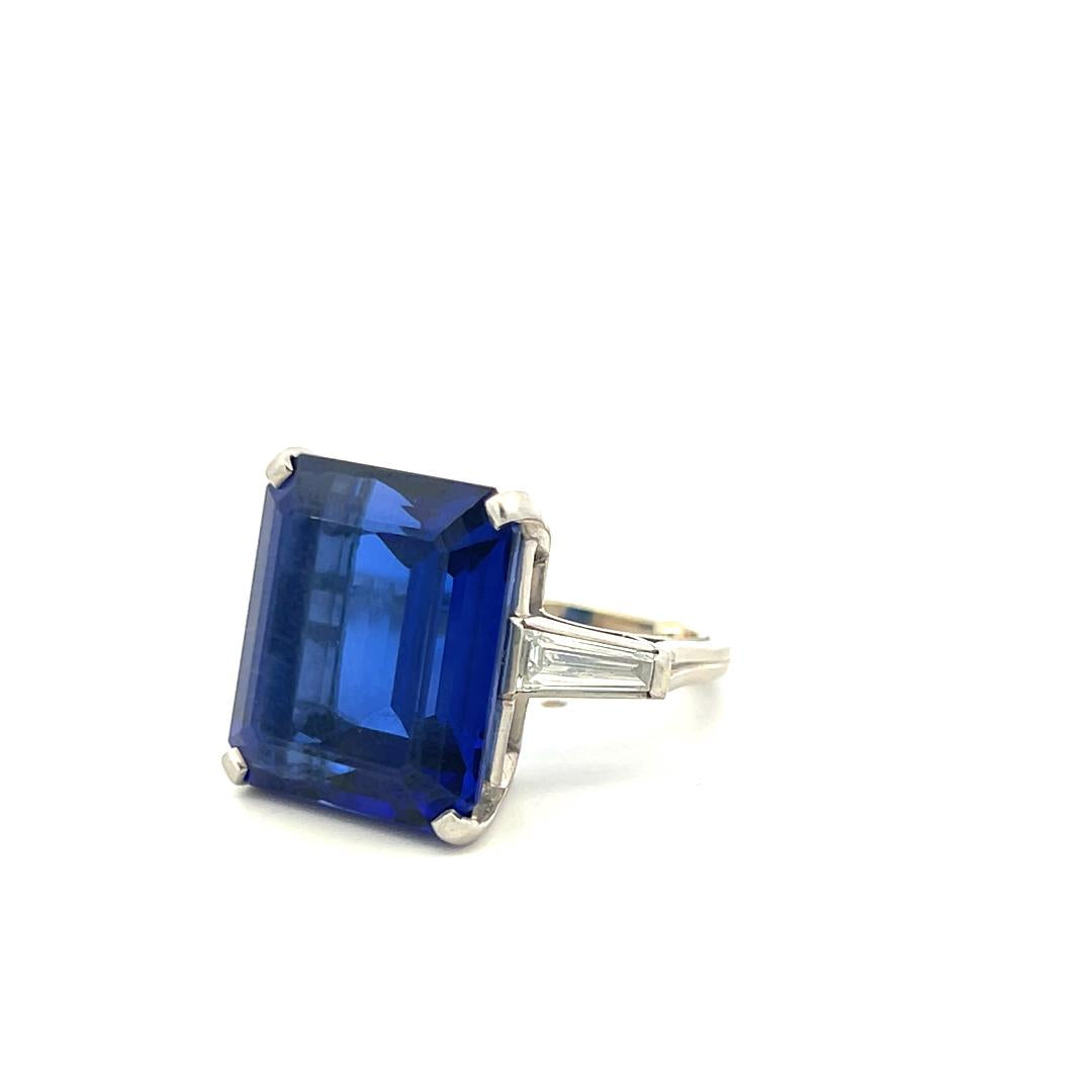 Tiffany & Co Platinum Engagement Ring 0.8 Carat Diamonds & 20ct Tanzanite Size 6