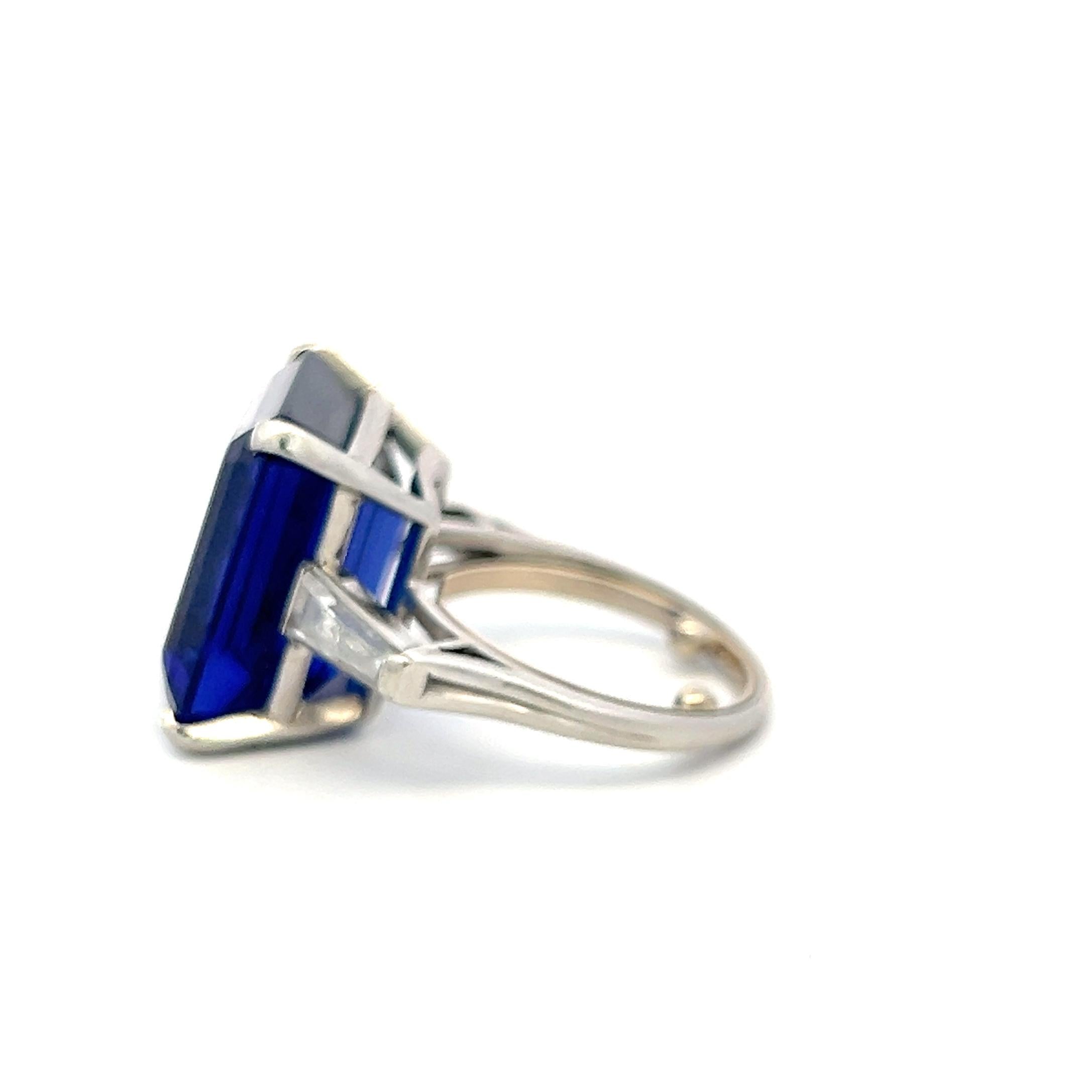 Tiffany & Co Platinum Engagement Ring 0.8 Carat Diamonds & 20ct Tanzanite Size 6