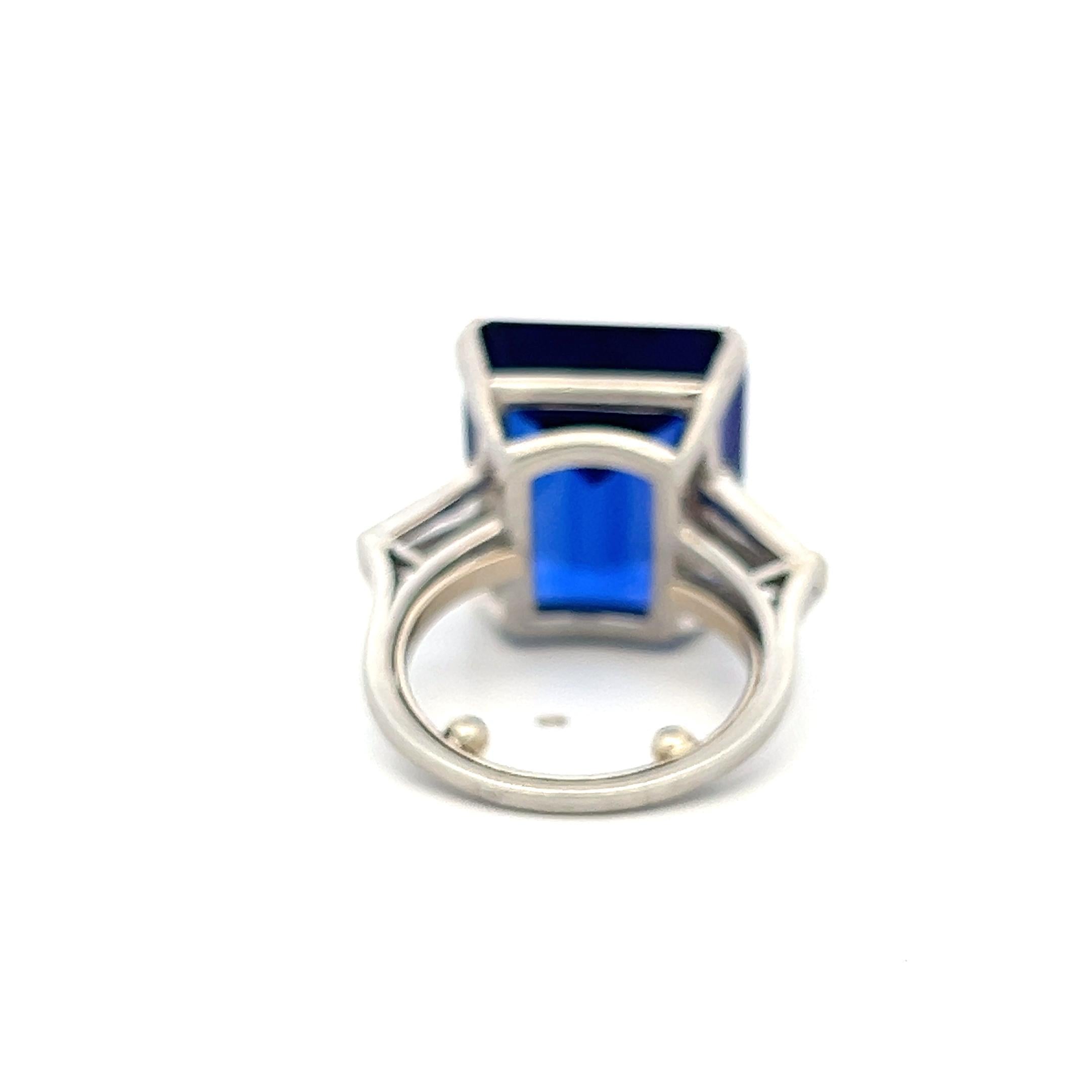 Tiffany & Co Platinum Engagement Ring 0.8 Carat Diamonds & 20ct Tanzanite Size 6