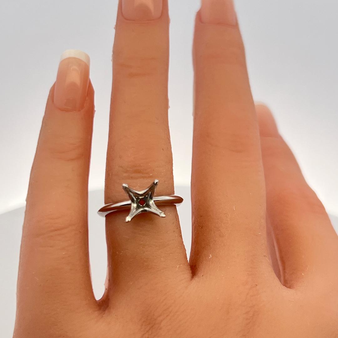 Vintage Platinum Semi Mount Ring Fits 7.4 MM 2.30+ Ct Size 5.75