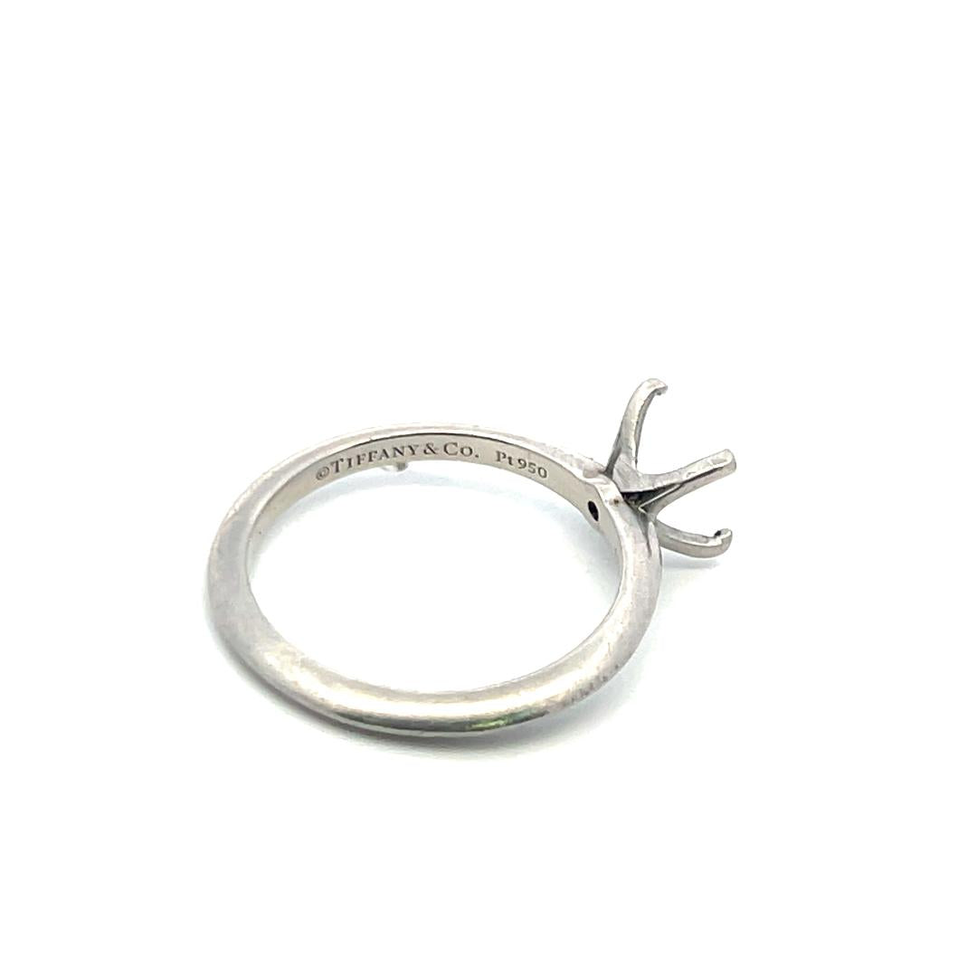 Tiffany & Co. Platinum Semi Mount Ring Fit 6.03*5.94 MM+ Size 6.5