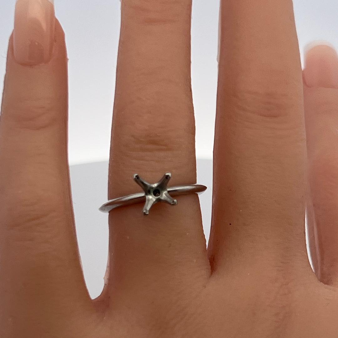 Tiffany & Co. Platinum Semi Mount Ring Fit 6.03*5.94 MM+ Size 6.5