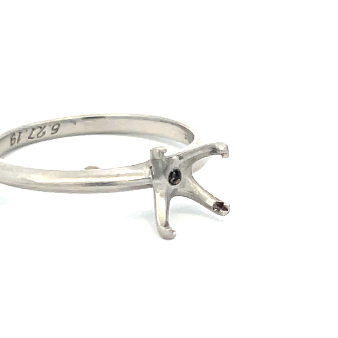 Tiffany & Co. Platinum Semi Mount Ring Fit 6.03*5.94 MM+ Size 6.5