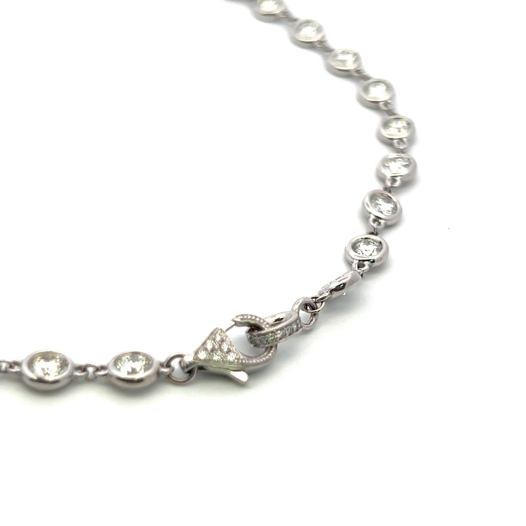 Vintage Platinum Chain Diamond by the Yard Necklace with 17.61 Carat Diamonds