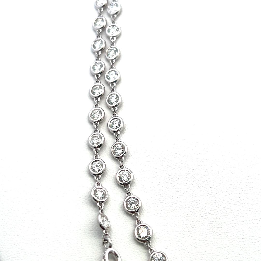 Vintage Platinum Chain Diamond by the Yard Necklace with 17.61 Carat Diamonds