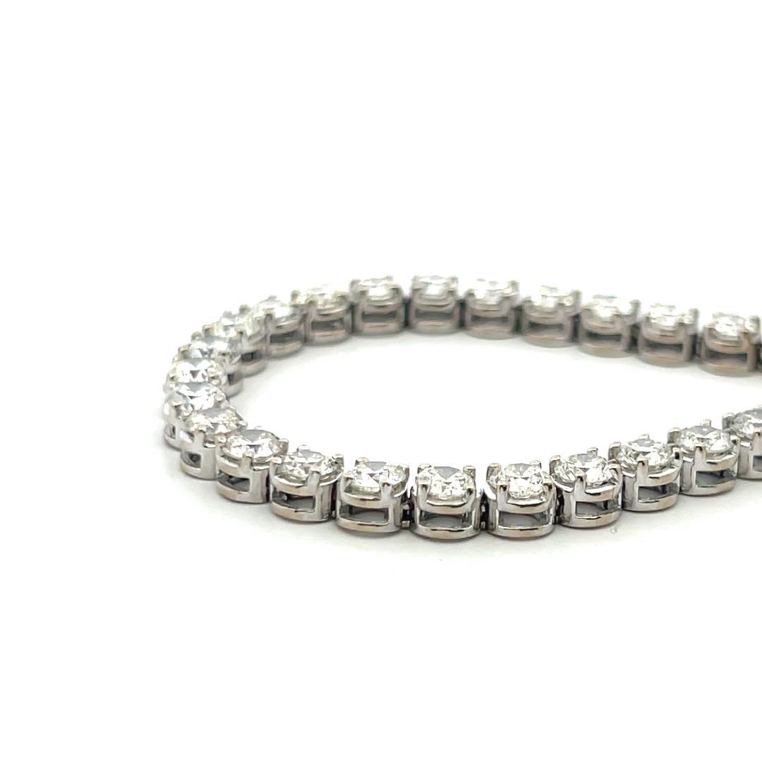 7.00 Carat H VS Diamond Tennis Bracelet 14K White Gold Vintage Estate
