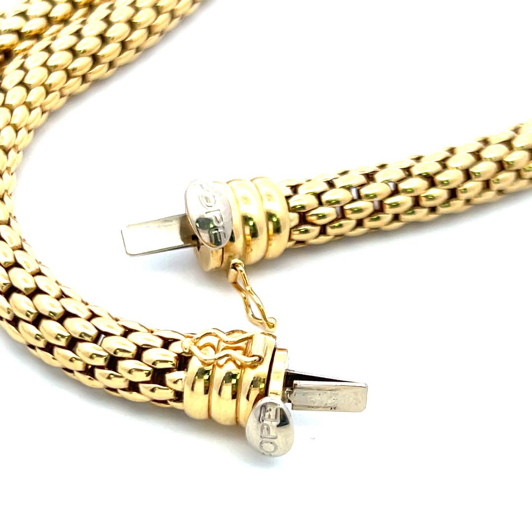 FOPE 18K YG Pendant Necklace and Bracelet Set with 3.25Ct. Diamonds Multi Gems