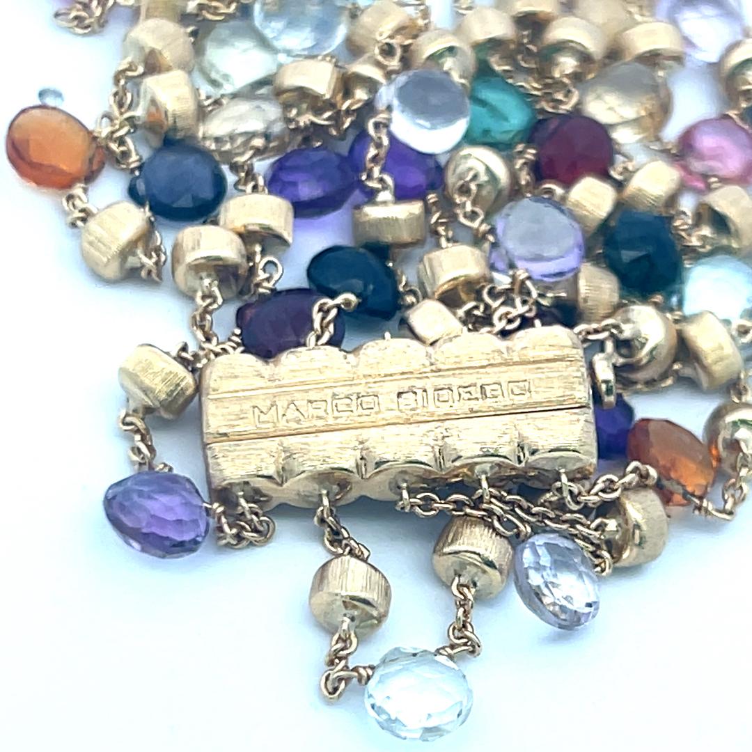 Marco Bicego 18K Yellow Gold 4.5-5.8 MM Multi-Gem Link Bracelet 27.53 Grams