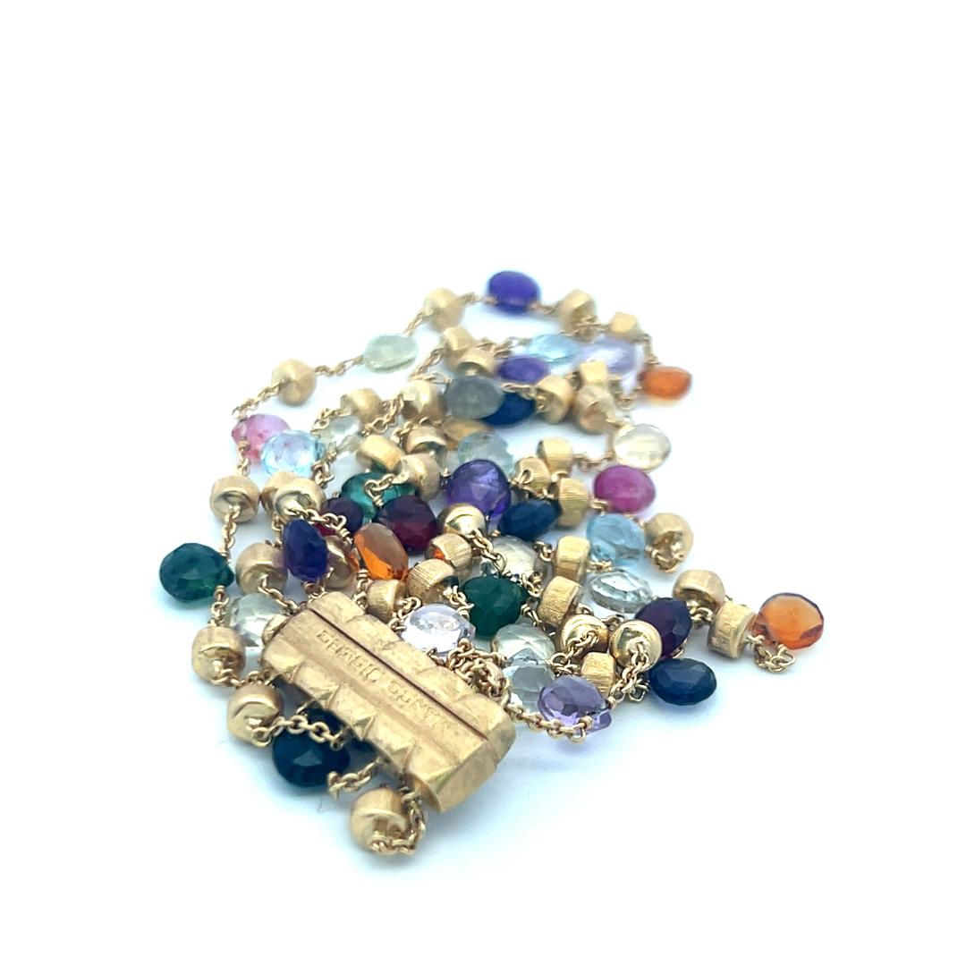 Marco Bicego 18K Yellow Gold 4.5-5.8 MM Multi-Gem Link Bracelet 27.53 Grams