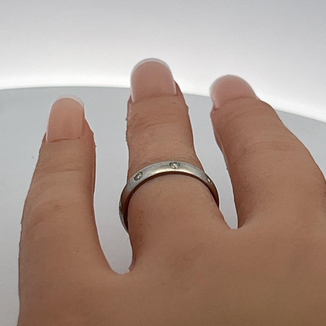 Vintage Platinum Band Ring with 0.22 Carat Round G VS Diamonds Size 5.5