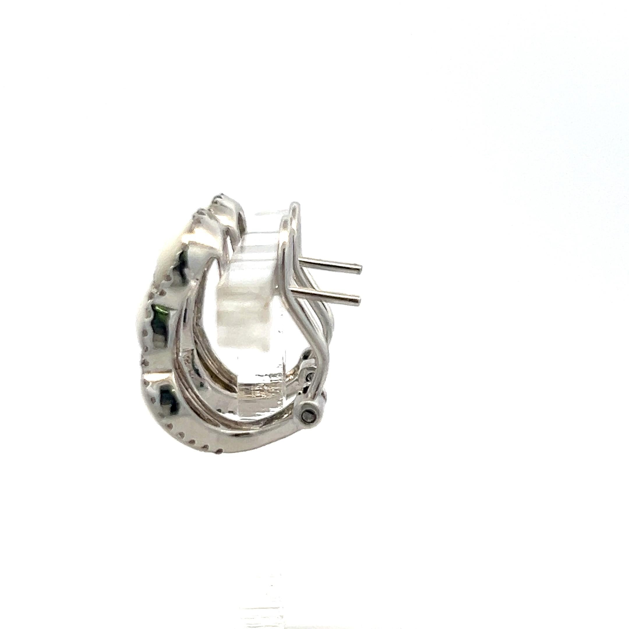 Vintage 14k White Gold Agate Clip-On Earrings with 0.24 Carat I-SI Diamonds