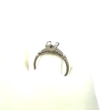 0.08 Carat Round Brilliant G SI Diamond Platinum Semi Mount Ring