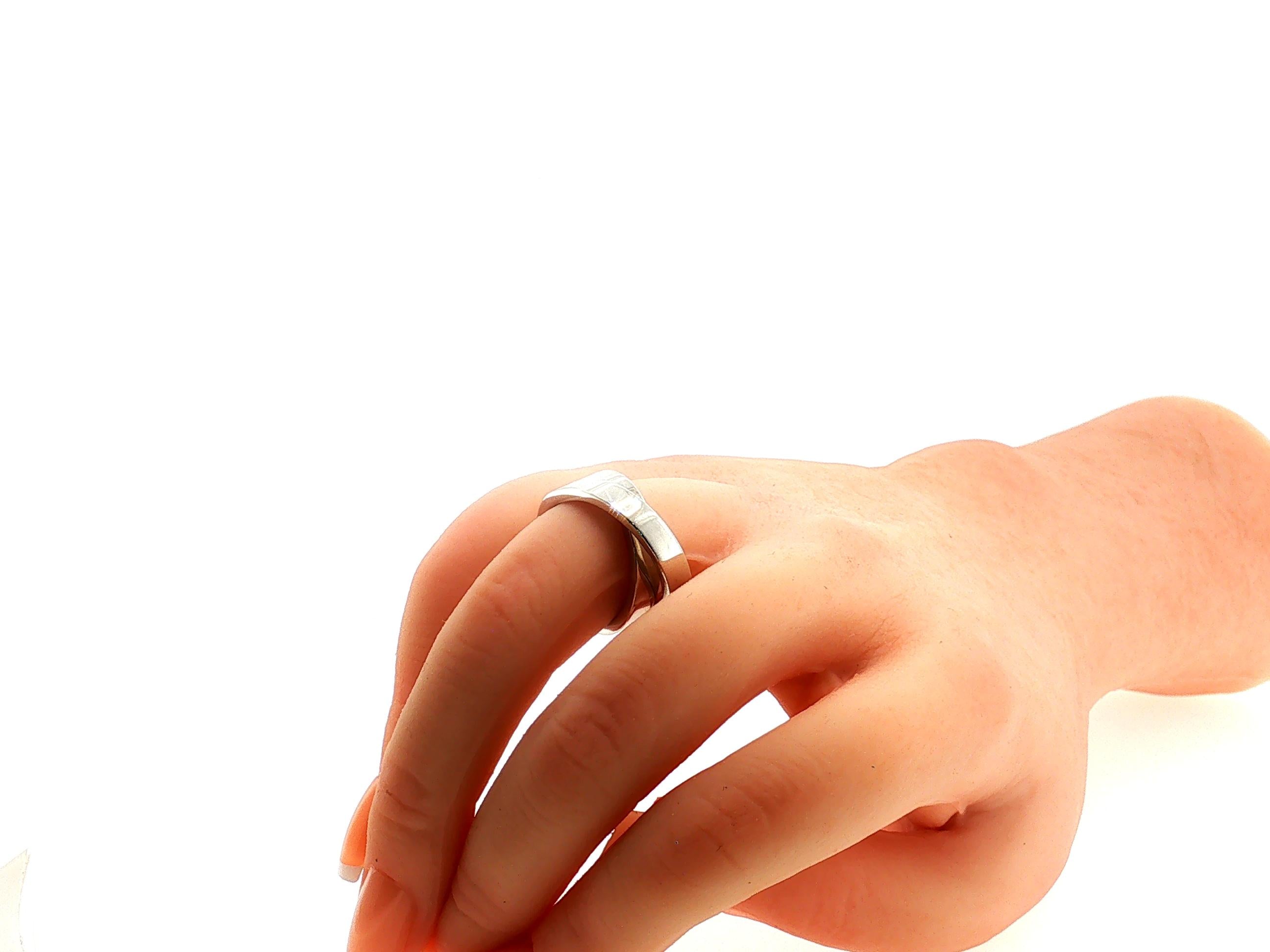 Cartier Nouvelle Vague 18 Karat White Gold Band Ring 15.76 Grams Size 6