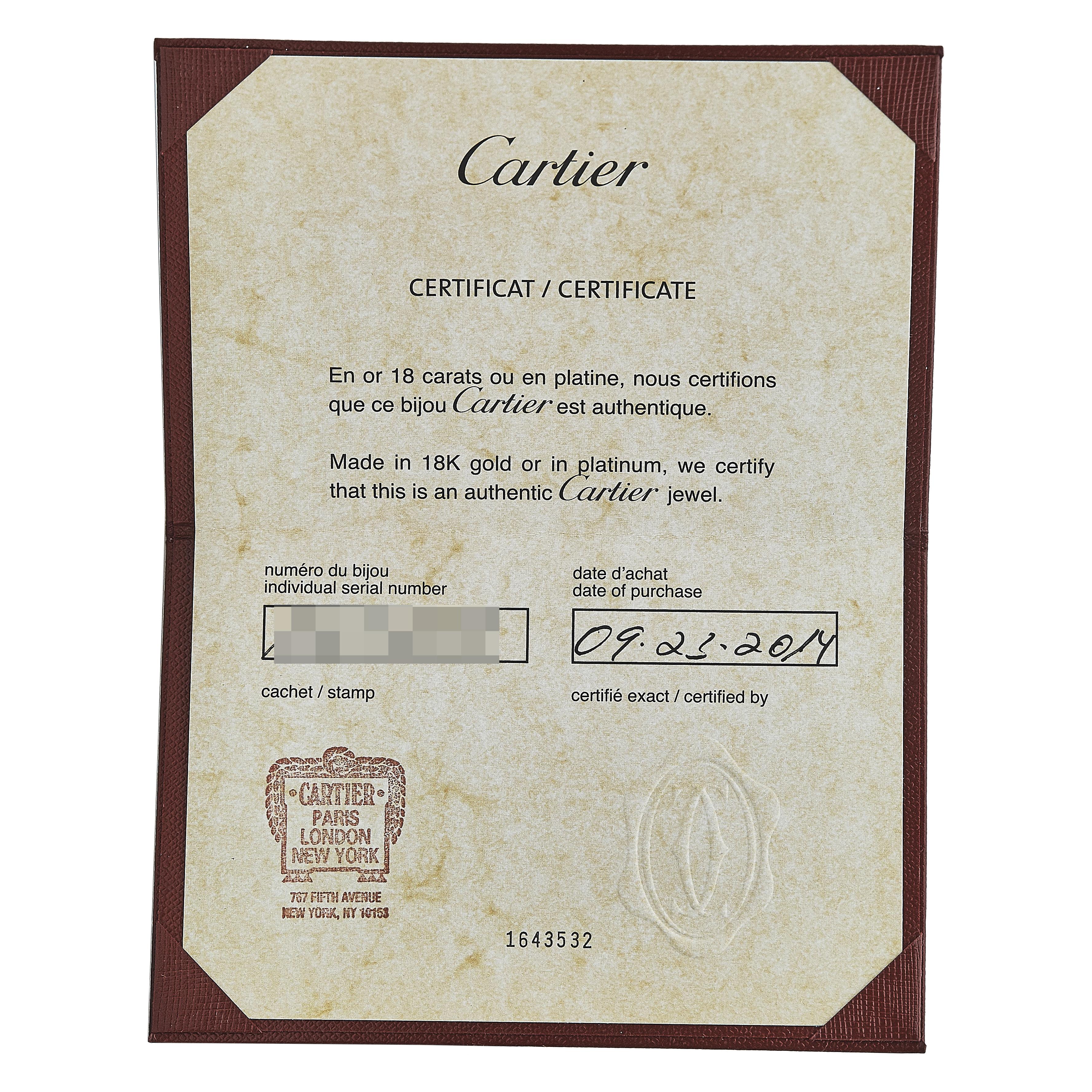 Cartier 18K WG Juste Un Clou Bracelet with 0.58 Carat Diamonds Certificate