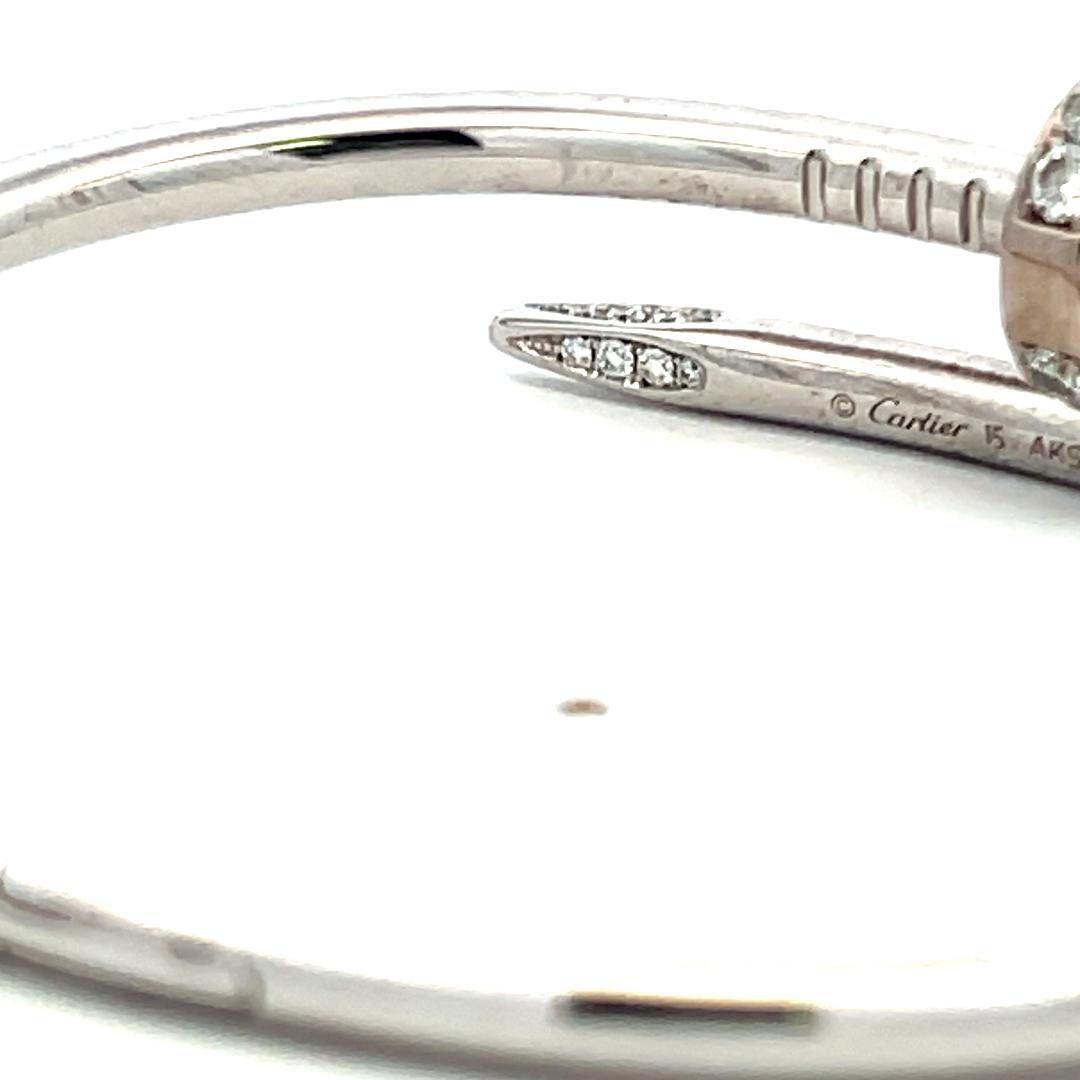 Cartier 18K WG Juste Un Clou Bracelet with 0.58 Carat Diamonds Certificate