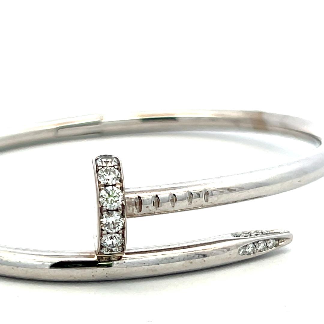 Cartier 18K WG Juste Un Clou Bracelet with 0.58 Carat Diamonds Certificate