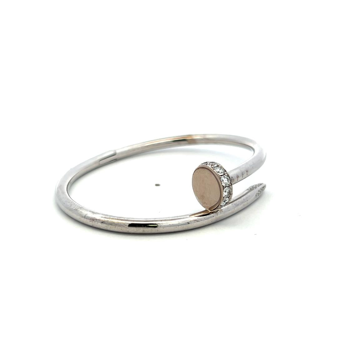 Cartier 18K WG Juste Un Clou Bracelet with 0.58 Carat Diamonds Certificate