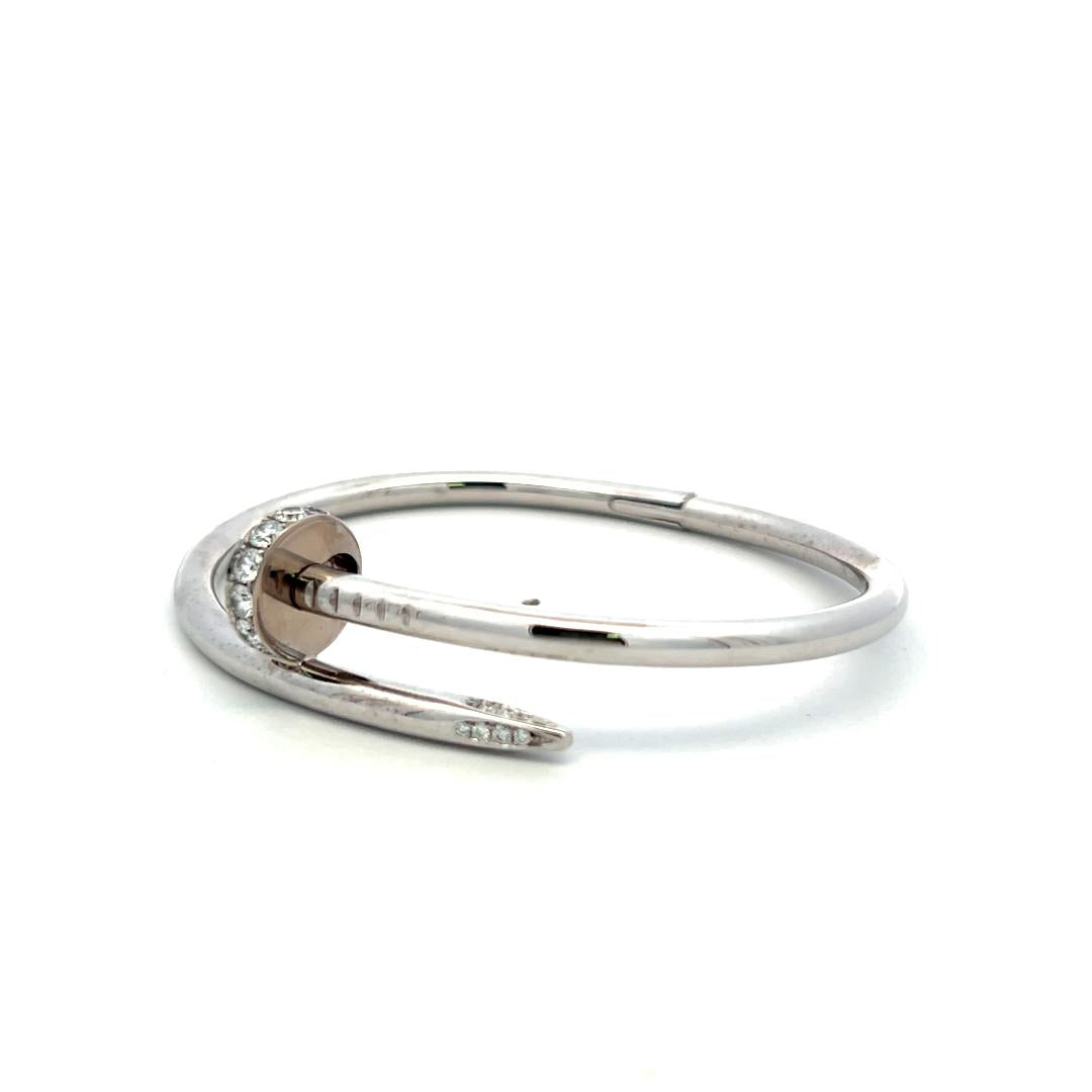 Cartier 18K WG Juste Un Clou Bracelet with 0.58 Carat Diamonds Certificate