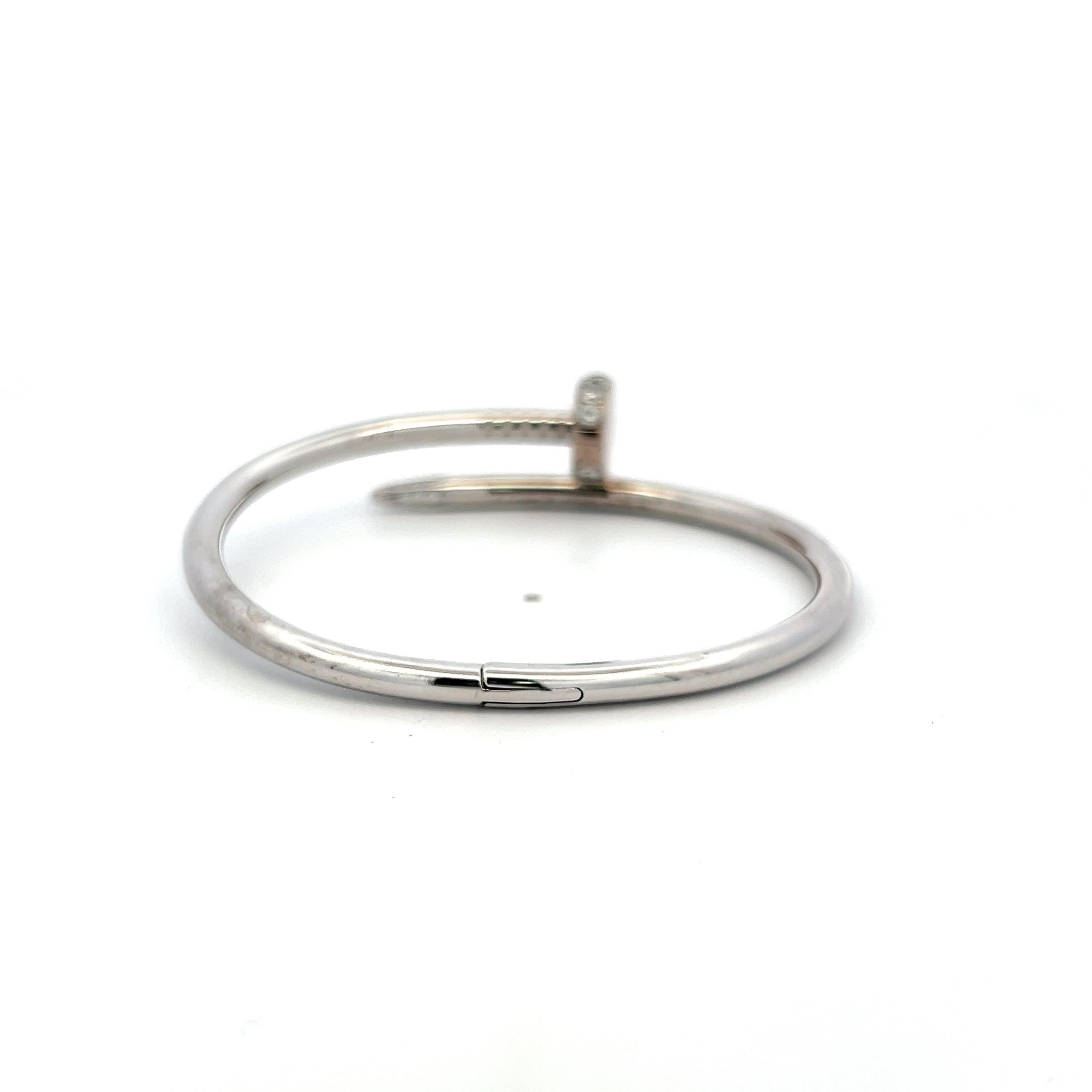Cartier 18K WG Juste Un Clou Bracelet with 0.58 Carat Diamonds Certificate