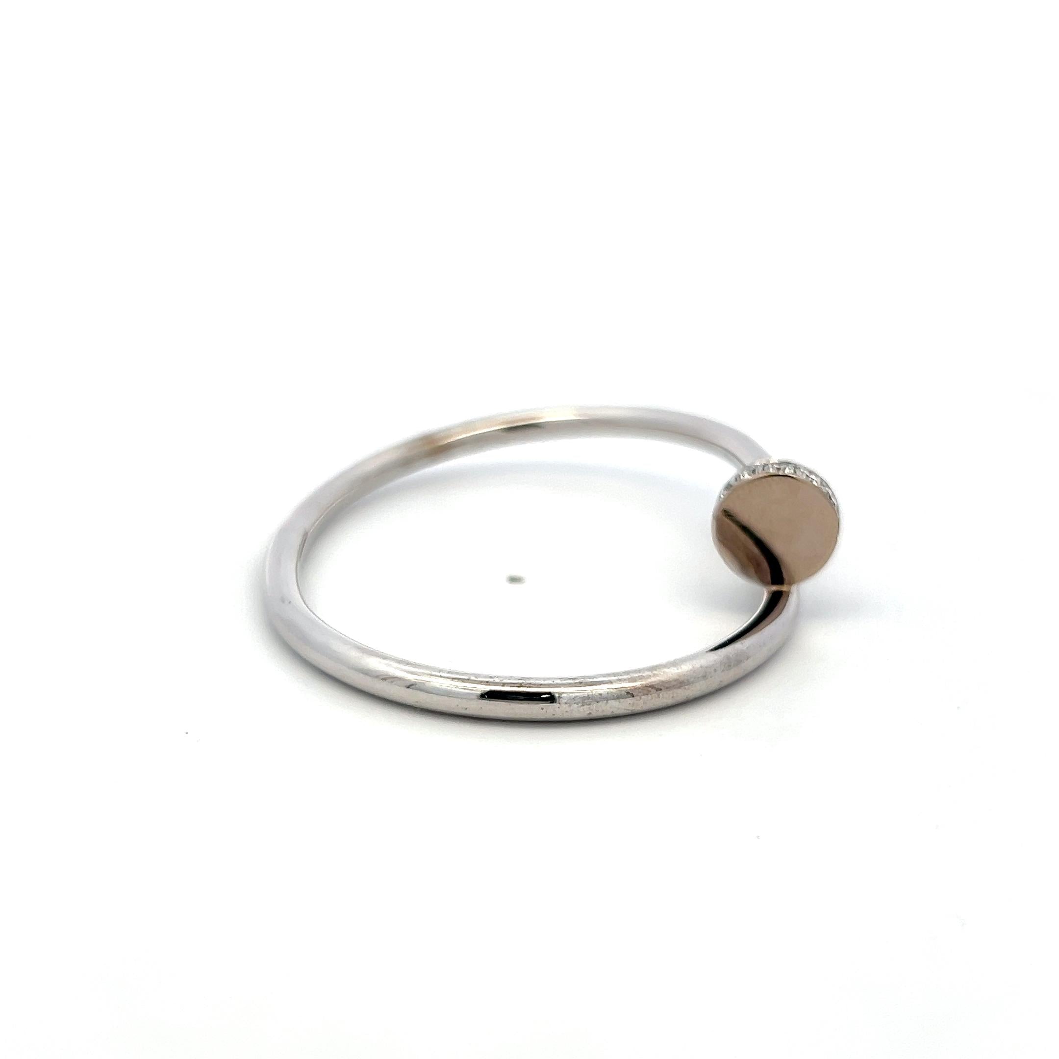 Cartier 18K WG Juste Un Clou Bracelet with 0.58 Carat Diamonds Certificate