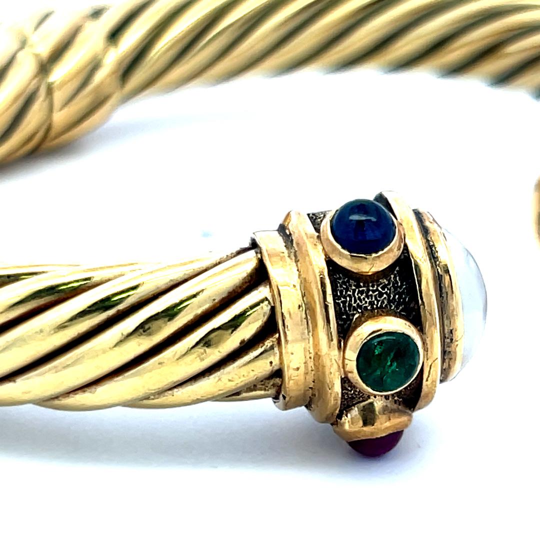 David Yurman 18K Yellow Gold Bangle Bracelet 47.1 Grams Size 8.25