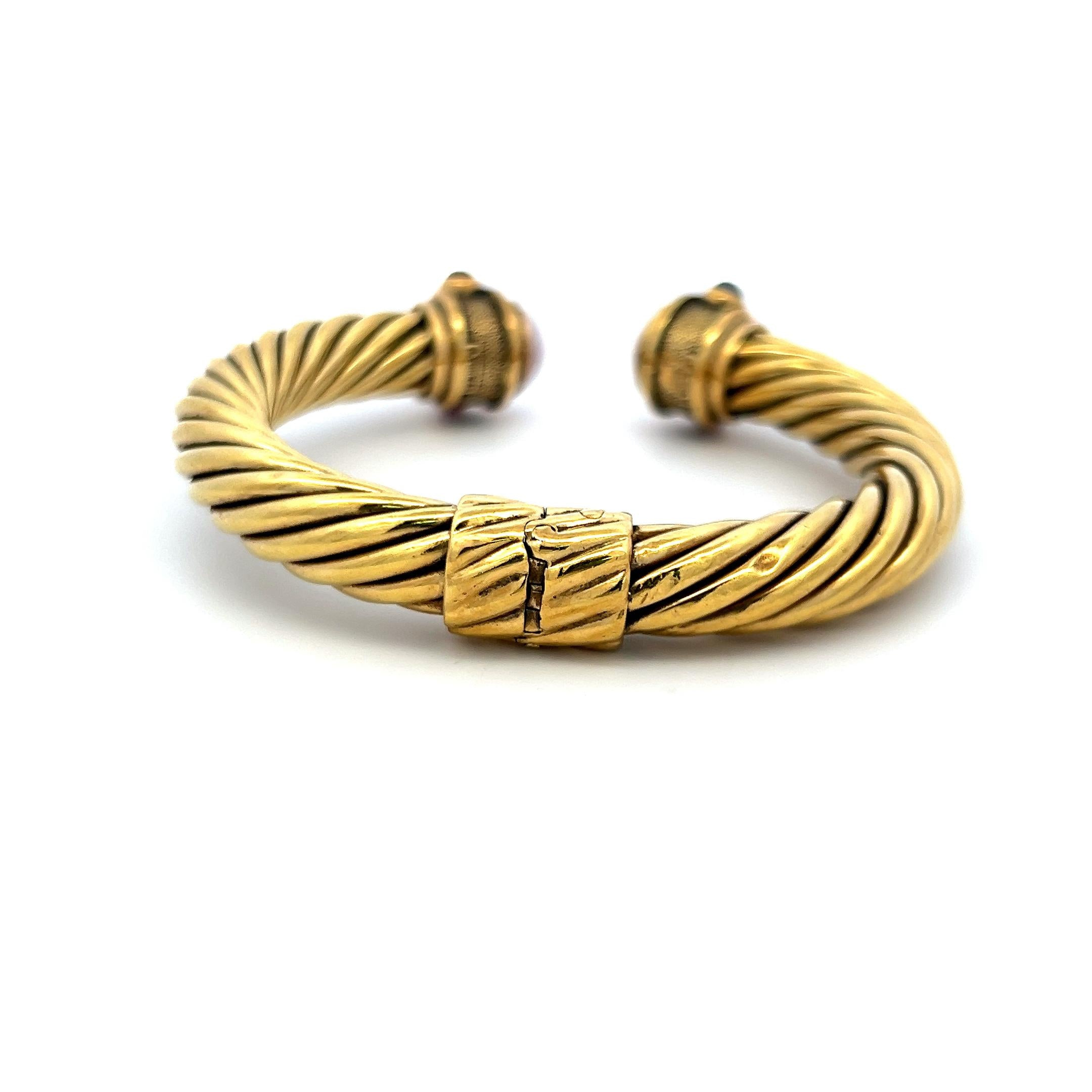 David Yurman 18K Yellow Gold Bangle Bracelet 47.1 Grams Size 8.25
