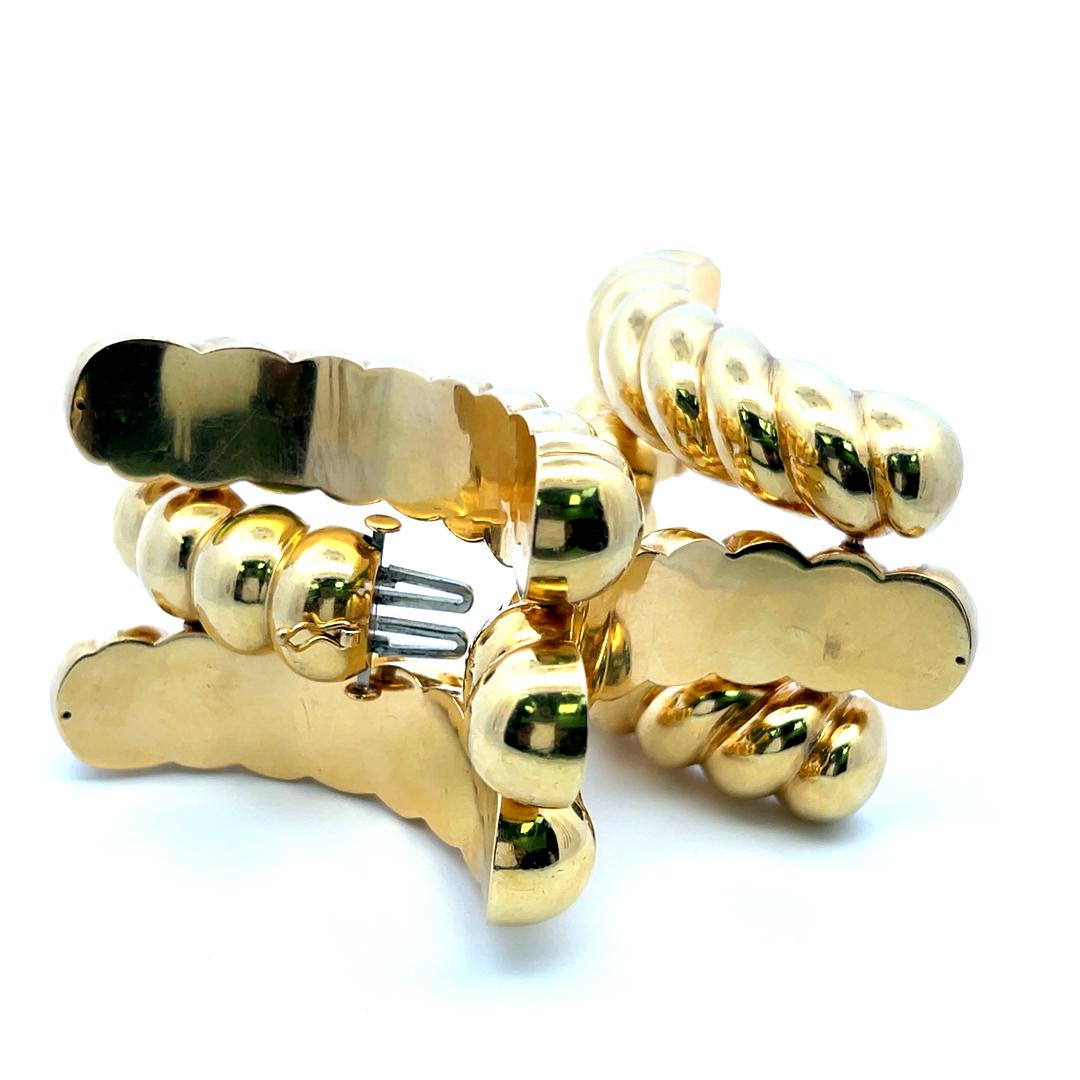 Vintage 18 Karat Yellow Gold Coiled Bead Wrap Bracelet 189.4 Grams