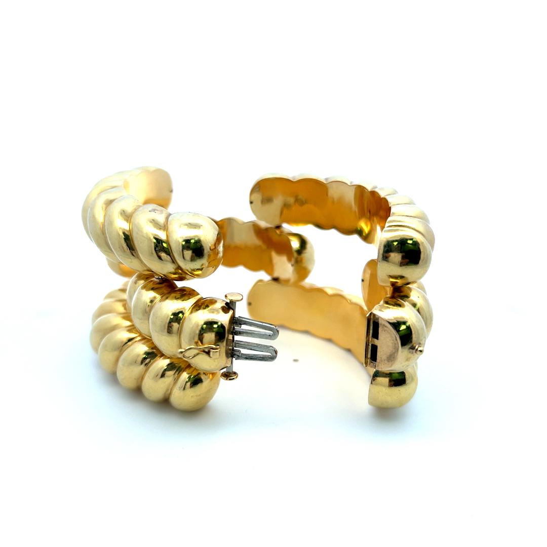 Vintage 18 Karat Yellow Gold Coiled Bead Wrap Bracelet 189.4 Grams