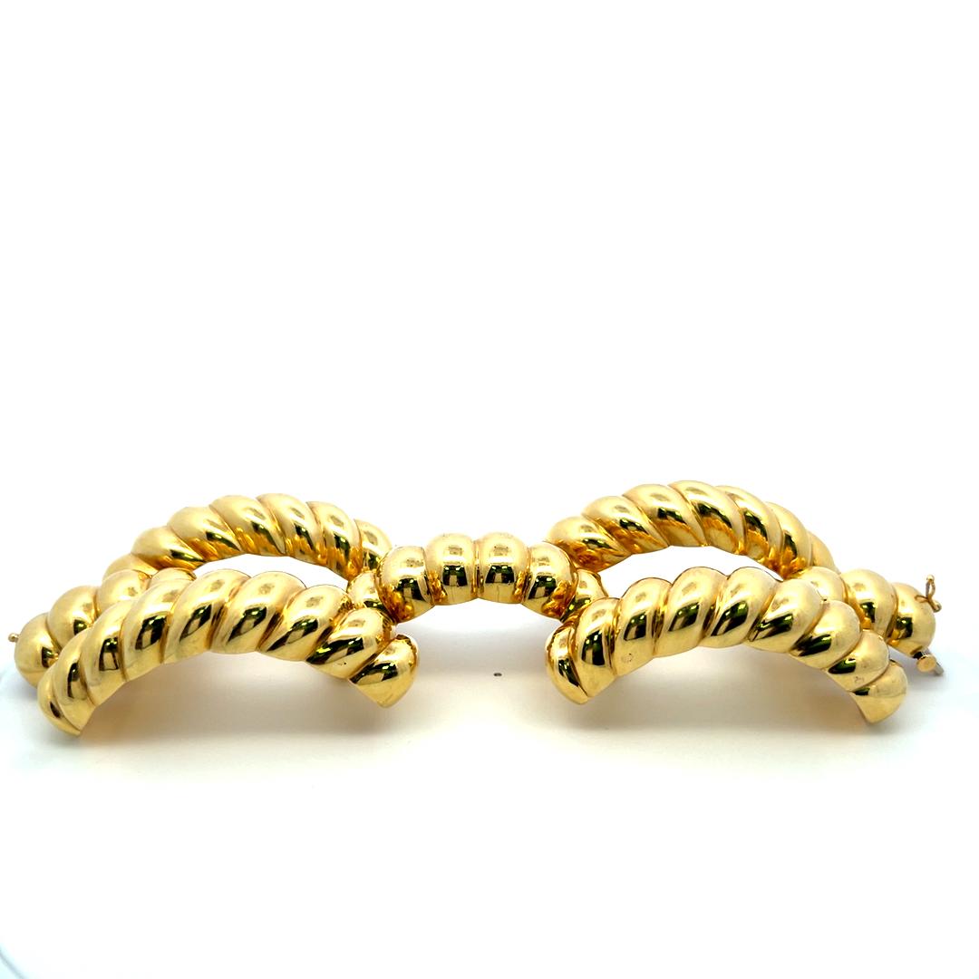 Vintage 18 Karat Yellow Gold Coiled Bead Wrap Bracelet 189.4 Grams