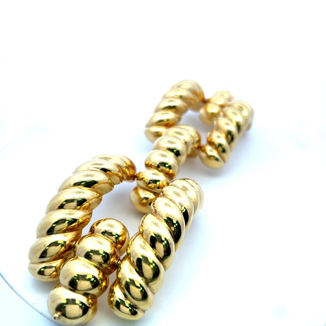 Vintage 18 Karat Yellow Gold Coiled Bead Wrap Bracelet 189.4 Grams