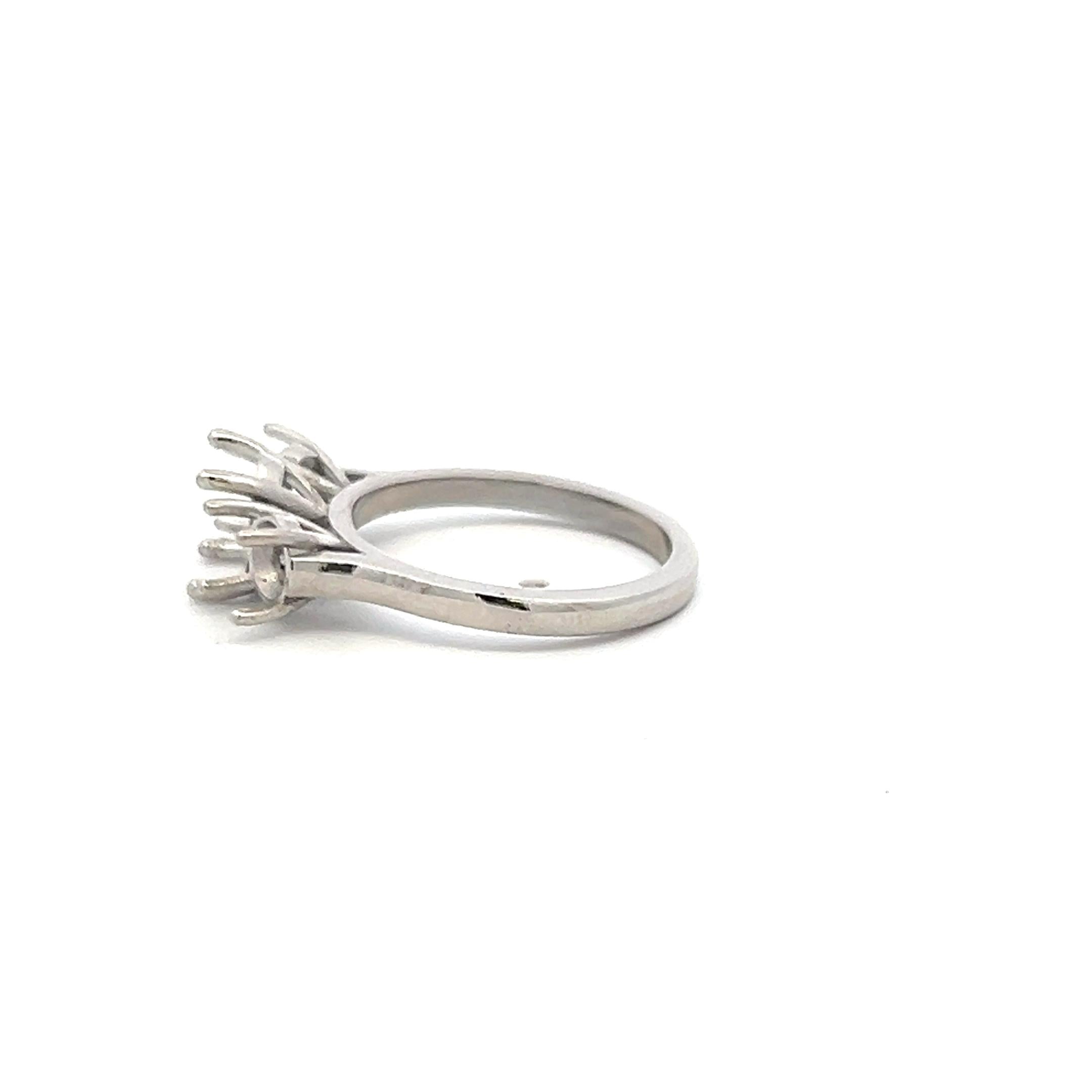 Vintage 5.60 Grams Size 6 Platinum Semi Mount Three Stone Ring