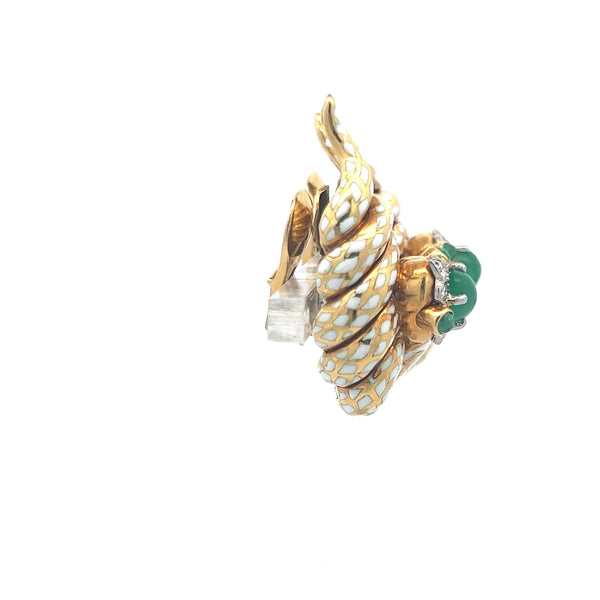David Webb 2.74 Carat and Round Diamond 18 Karat Yellow Gold Clip On Earrings
