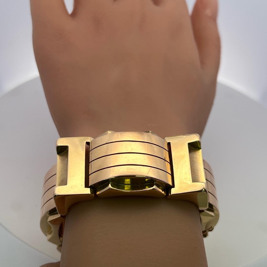 Vintage Bold Retro 18K Two-Tone Gold Bracelet 98.90 Grams