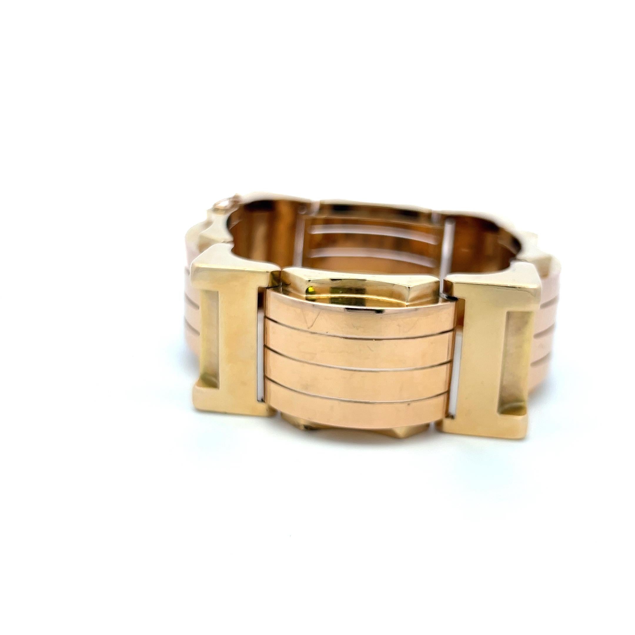 Vintage Bold Retro 18K Two-Tone Gold Bracelet 98.90 Grams