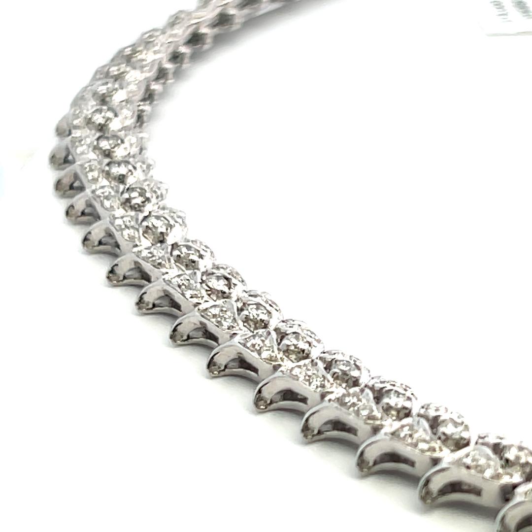 18K White Gold Pendant Necklace with 6 Carat Round H SI Diamonds & 23.8 mm Pearl