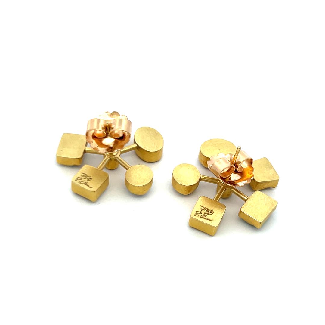 Vintage 18K YG Earrings with 0.14 Carat Diamonds, Pearls & 1 Carat Citrine