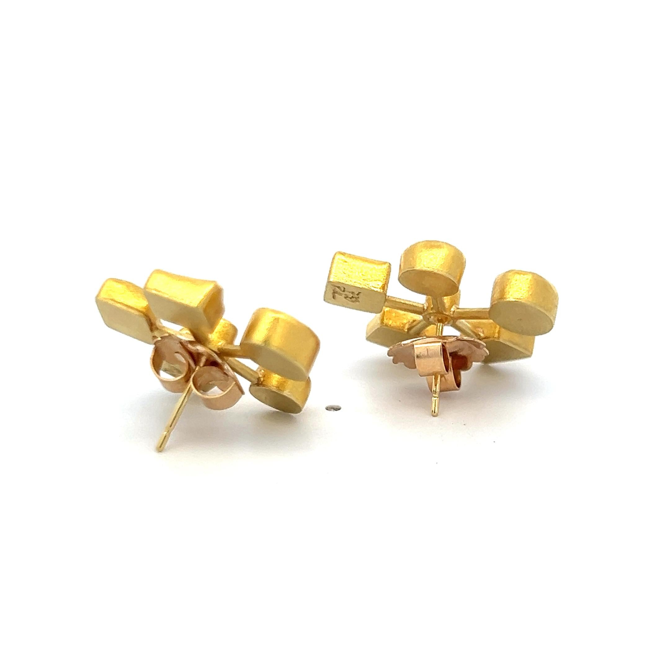 Vintage 18K YG Earrings with 0.14 Carat Diamonds, Pearls & 1 Carat Citrine