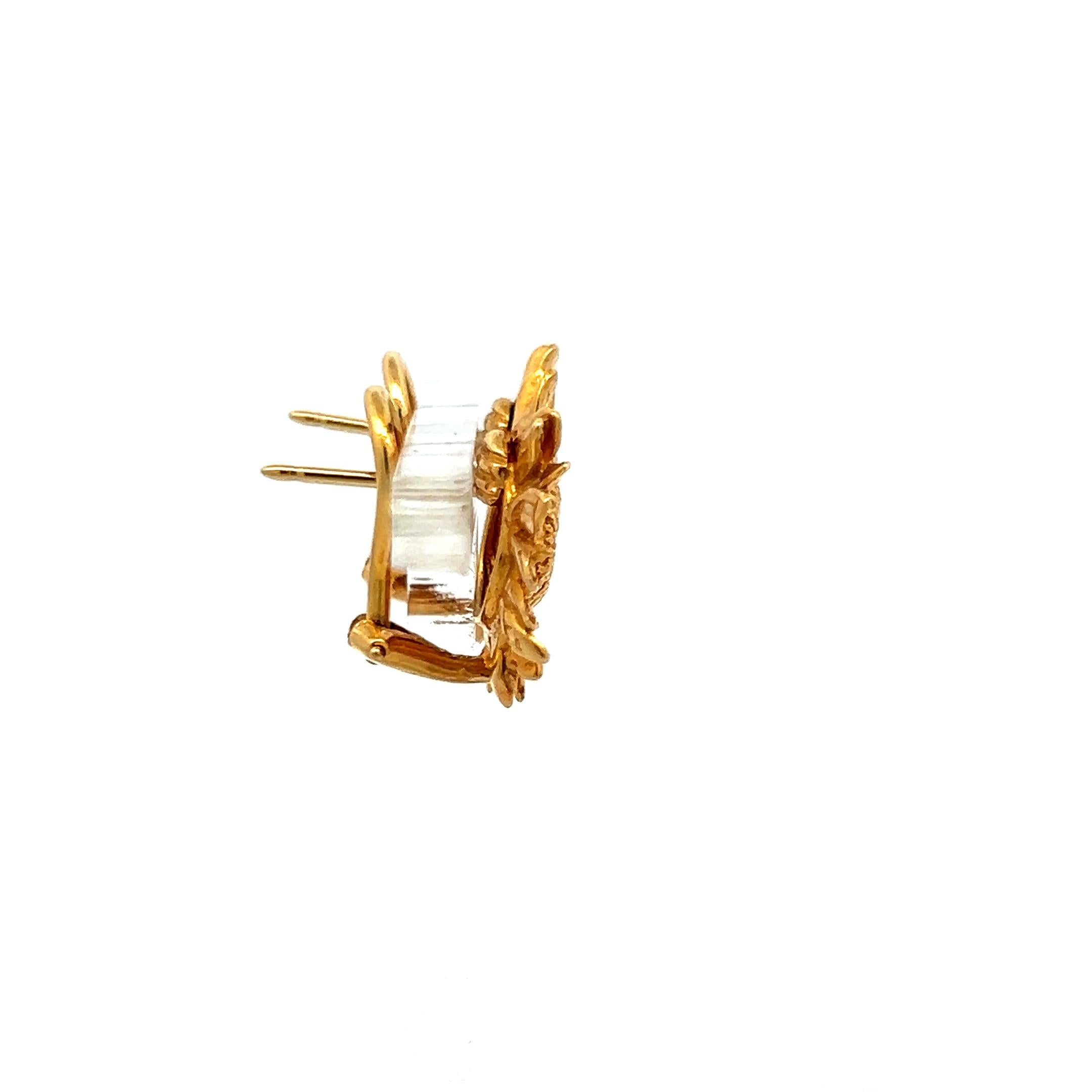 Asprey Vintage Sunflower Clip On Earrings in 18 Karat Yellow Gold