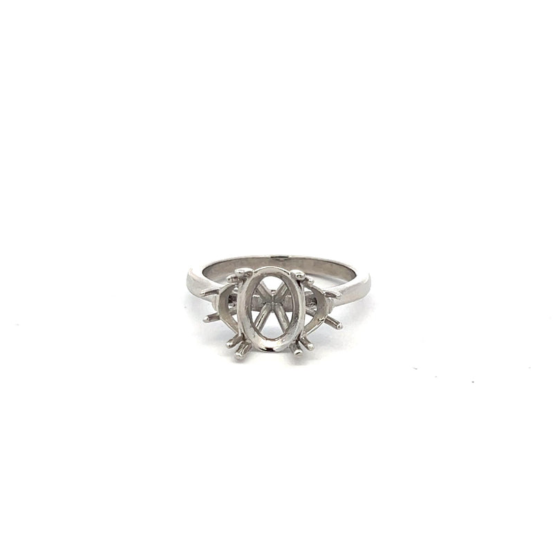 New 5.50 Grams Size 6 Platinum Semi Mount Three Stone Ring