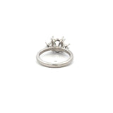 New 5.50 Grams Size 6 Platinum Semi Mount Three Stone Ring