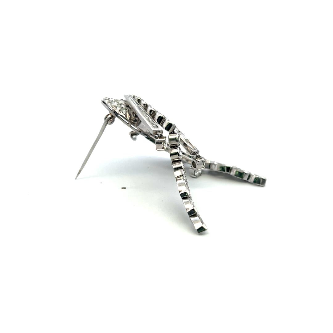 Vintage Platinum Pin Brooch With 8.2 Carat Marquis and Round G-VS Diamonds